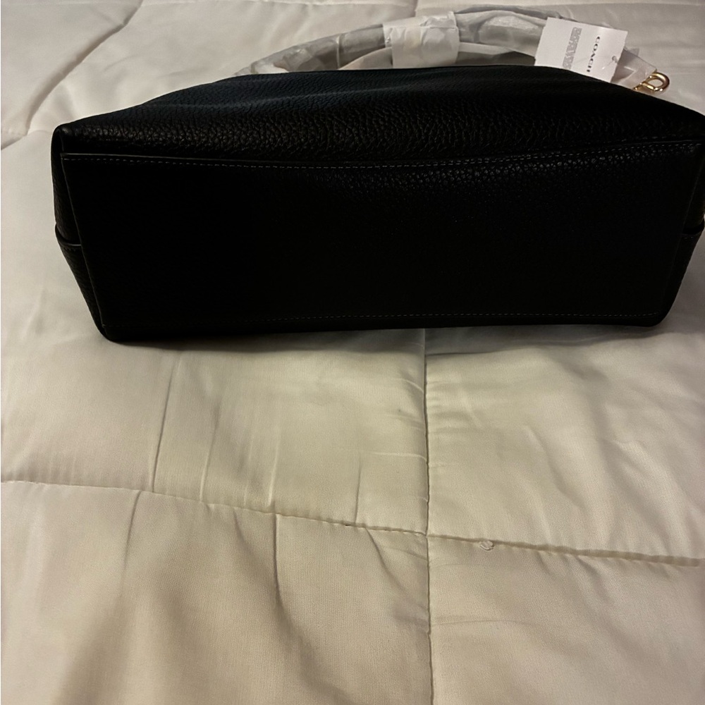 NWT Coach Lux Pebbled Laurel Black Leather Shoulder Hobo with Gold Hardware - Picture 5 of 12
